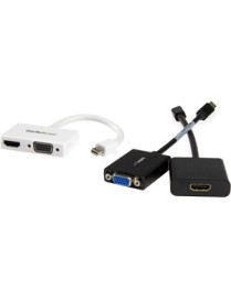 StarTech.com Travel A/V Adapter - 2-in-1 Mini DisplayPort to HDMI or VGA Converter - White - Connect a Mini DisplayPort-equipped