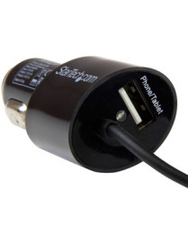 Startech Star Tech.com Black Dual Port Car Charger with Micro USB Cable and USB 2.0 Port - High Power (21 Watt / 4.2 Amp) - Char