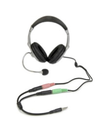 StarTech.com Headset adapter for headsets with separate headphone / microphone plugs - 3.5mm 4 position to 3 position and 2 posi