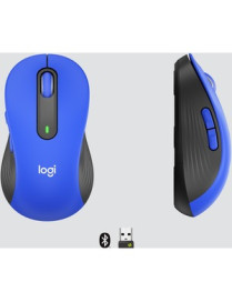 Logitech Signature M650 L Mouse - Optical - Wireless - Bluetooth/Radio Frequency - Blue - USB - 2000 dpi - Scroll Wheel - 5 Butt