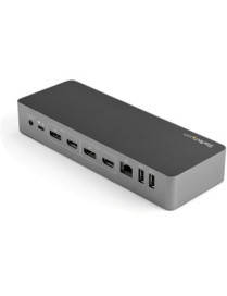 Startech Star Tech.com USB-C & USB-A Dock - Hybrid Universal Laptop Docking Station w/ 100W Power Delivery - Dual Monitor 4K 60H