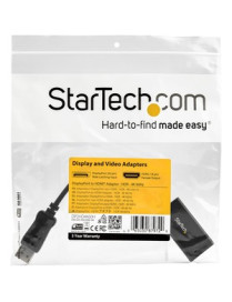 StarTech.com DisplayPort to HDMI Adapter, 4K 60Hz HDR10 Active DisplayPort 1.4 to HDMI 2.0b Converter, Latching DP Connector, DP