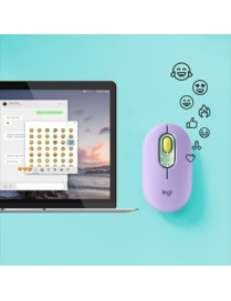 Logitech Wireless Mouse with Customizable Emoji - Optical - Wireless - Bluetooth - Daydream - USB - 4000 dpi - Scroll Wheel - 4 