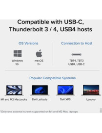 Plugable Thunderbolt 4 & USB4 Quad Display Docking Station With 98W Charging - for Desktop PC/Notebook/Monitor - Memory Card Rea