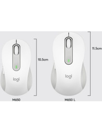 Logitech Signature M650 for Business (Off-White) - Brown Box - Wireless - Bluetooth/Radio Frequency - Off White - USB - 4000 dpi