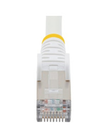 StarTech.com 2ft CAT6a Ethernet Cable, White Low Smoke Zero Halogen (LSZH) 10 GbE 100W PoE S/FTP Snagless RJ-45 Network Patch Co