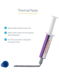 StarTech.com Thermal Paste, High Performance Thermal Paste, 1.5g Metal Oxide Heat Sink Compound, Re-sealable Syringes, CPU Paste