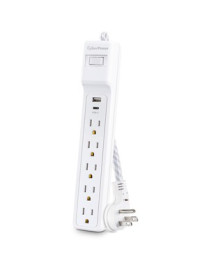 Cyber Power CyberPower P504UC 5-Outlets Surge Suppressor/Protector - 5 x NEMA 5-15R, 2 x USB - 500 J - 125 V Input - 5 V DC Outp