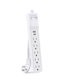 Cyber Power CyberPower P504UC 5-Outlets Surge Suppressor/Protector - 5 x NEMA 5-15R, 2 x USB - 500 J - 125 V Input - 5 V DC Outp