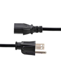 StarTech.com 12ft (3.6m) Computer Power Cord, NEMA 5-15P to C13, 10A 125V 18AWG, Black Replacement AC PC Power Cord TV/Monitor P