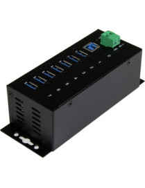 StarTech.com 7 Port Industrial USB 3.0 Hub with ESD - Add seven USB 3.0 ports with this DIN rail or surface-mountable metal hub 