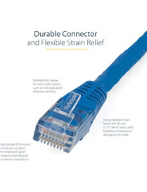 StarTech.com 75ft CAT6 Ethernet Cable - Blue Molded Gigabit - 100W PoE UTP 650MHz - Category 6 Patch Cord UL Certified Wiring/TI