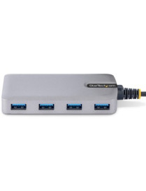 StarTech.com 4-Port USB-C Hub, 5Gbps, Bus Powered, 4x USB-A Ports, Optional Auxiliary Power, Portable USB Type-C Hub, 1ft/30cm C