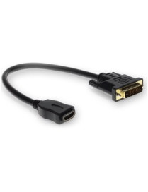 AddOn Bulk 5 Pack DVI-D to HDMI Adapter Cable - M/F - 8" DVI/HDMI A/V Cable for Audio/Video Device - First End: 1 x 25-pin DVI-D