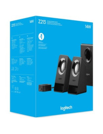 Logitech Z213 Compact 2.1 Speaker System, Black - Desktop - 65 Hz to 20 kHz - 1 Pack