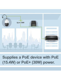 TRENDnet Gigabit Power Over Ethernet Plus Injector, Converts Non-Poe Gigabit To Poe+ Or PoE Gigabit, Supplies PoE (15.4W) Or PoE