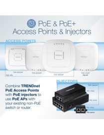 TRENDnet Gigabit Power Over Ethernet Plus Injector, Converts Non-Poe Gigabit To Poe+ Or PoE Gigabit, Supplies PoE (15.4W) Or PoE