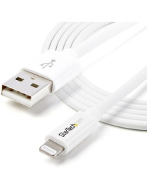 StarTech.com 2m (6ft) Long White Apple® 8-pin Lightning Connector to USB Cable for iPhone / iPod / iPad - Charge and Sync your A