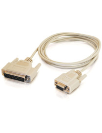 C2G Null Modem Cable - DB-25 Male - DB-9 Female - 1.83m - Beige