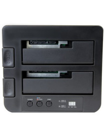 StarTech.com Standalone Hard Drive Duplicator, Dual Bay HDD/SSD Cloner/Copier, USB 3.1 to SATA III HDD/SSD Docking Station, Disk