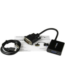 StarTech.com DVI-D to VGA Active Adapter Converter Cable - 1080p - Connect a DVI-D equipped Laptop or Desktop Computer to your V