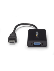 StarTech.com HDMI to VGA Adapter - With Audio - 1080p - 1920 x 1080 - Black - HDMI Converter - VGA to HDMI Monitor Adapter - Con