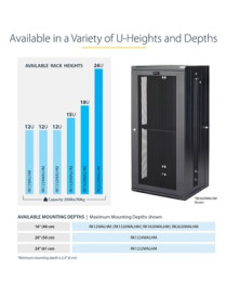 StarTech.com 12U 19" Wall Mount Network Cabinet - 16" Deep Hinged Locking Flexible IT Data Equipment Rack Vented Switch Enclosur