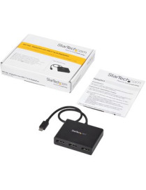 StarTech.com 3-Port Multi Monitor Adapter - USB-C to DisplayPort 1.2 Video Splitter - USB Type-C to DP MST Hub - TB3 Compatible 