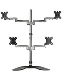 StarTech.com Quad Monitor Stand - Desktop VESA 4 Monitor Arm up to 32" Screens - Ergonomic Articulating Pole Mount - Adjustable 