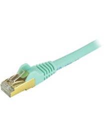 StarTech.com 15ft CAT6a Ethernet Cable - 10 Gigabit Category 6a Shielded Snagless 100W PoE Patch Cord - 10GbE Aqua UL Certified 