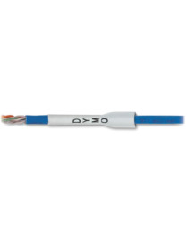 Dymo Rhino Heat Shrink Tube Label - 23/64" x 59 1/16" Length - Rectangle - Thermal Transfer - Black on White - Polyolefin - 1 Ea