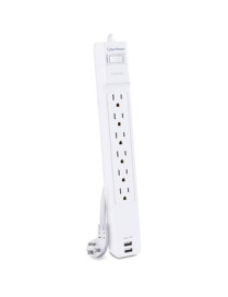 Cyber Power CyberPower Professional CSP606U42A Surge Suppressor/Protector - 6 x NEMA 5-15R, 2 x USB - 900 J - 125 V AC Input