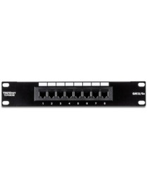 TRENDnet 8-Port Cat5/5e Unshielded Patch Panel, TC-P08C5E, Wallmount or Rackmount, 10 Inch Wide, 8 x Gigabit RJ-45 Ethernet Port