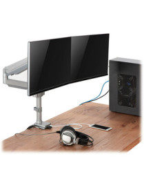 Tripp Lite Flex-Arm DDR1732DAL Desk Mount for Monitor, HDTV, Workstation, TV, Flat Panel Display - Silver - Height Adjustable - 