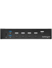 StarTech.com 4-Port DisplayPort KVM Switch - DP KVM Switch with Built-in USB 3.0 Hub for Peripherals - 4K 30 Hz - Control four D