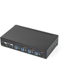 StarTech.com 4-Port DisplayPort KVM Switch - DP KVM Switch with Built-in USB 3.0 Hub for Peripherals - 4K 30 Hz - Control four D