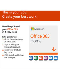 Microsoft Office 365 Home 32/64-bit - Subscription License - Up to 6 User, Up to 6 PC/Mac - 1 Year - Download - PC, Intel-based 