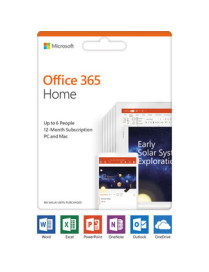 Microsoft Office 365 Home 32/64-bit - Subscription License - Up to 6 User, Up to 6 PC/Mac - 1 Year - Download - PC, Intel-based 