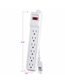 Cyber Power CyberPower Essential CSB606W 6-Outlet Surge Suppressor/Protector - 6 x NEMA 5-15R - 900 J - 120 V AC Input