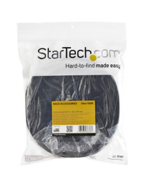 StarTech.com Hook-and-Loop Cable Management Tie - 100 ft. Bulk Roll - Black - Cut-to-Size Cable Wrap / Straps - Organize the cab