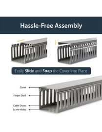 StarTech.com Server Rack Cable Management - 3x3in - Open Slot Network & Data Cable Raceway - Finger Duct Cable Management w/ Cov