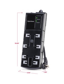 Cyber Power CyberPower CSB806 Essential 8-Outlets Surge Suppressor 6FT Cord - 8 x NEMA 5-15R - 1800 J - 125 V Input