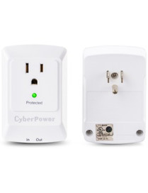 Cyber Power CyberPower CSP100TW Professional 1-Outlet Surge Suppressor with RJ-11 and Wall Tap Plug - Plain Brown Boxes - 1 x NE