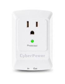 Cyber Power CyberPower CSP100TW Professional 1-Outlet Surge Suppressor with RJ-11 and Wall Tap Plug - Plain Brown Boxes - 1 x NE