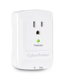 Cyber Power CyberPower CSP100TW Professional 1-Outlet Surge Suppressor with RJ-11 and Wall Tap Plug - Plain Brown Boxes - 1 x NE