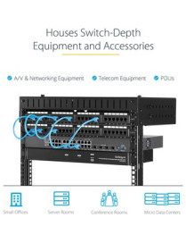 StarTech.com 15U 19" Wall Mount Network Rack, 12" Deep 2 Post Open Frame Server Room Rack for Data/AV/IT/Computer Equipment/Patc