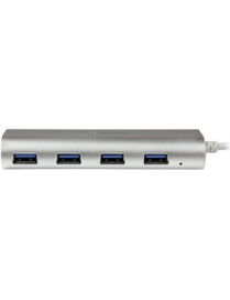 StarTech.com 4 Port Portable USB 3.0 Hub with Built-in Cable - Aluminum and Compact USB Hub - Add four USB 3.0 (5Gbps) ports to 