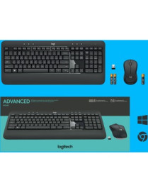 Logitech MK540 Advanced Wireless Keyboard and Mouse Combo for Windows, 2.4 GHz Unifying USB-Receiver, Multimedia Hotkeys, 3-Year