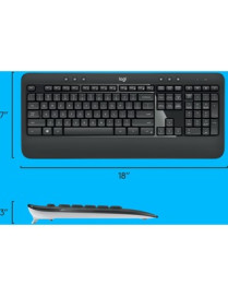 Logitech MK540 Advanced Wireless Keyboard and Mouse Combo for Windows, 2.4 GHz Unifying USB-Receiver, Multimedia Hotkeys, 3-Year