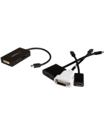 StarTech.com Travel A/V adapter - 3-in-1 Mini DisplayPort to DisplayPort DVI or HDMI converter - Connect your mini DisplayPort D